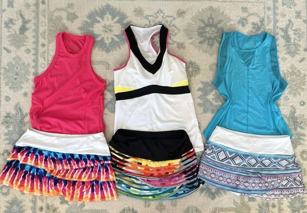 6pc Lucky in Love Women's Tennis tops & Skort BUNDLE - Size S 4-6